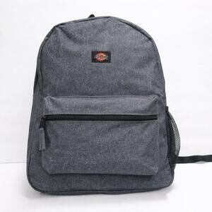 Dickies Grey Student Backpack Padded Shoulder Straps Zip Polyester Book Bag